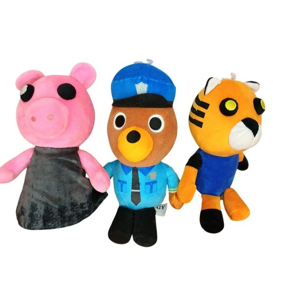 Piggy Roblox Plush Toy Trio Set By MiniToon Inc. Officer Doggy Tiger Pig - Picture 1 of 9